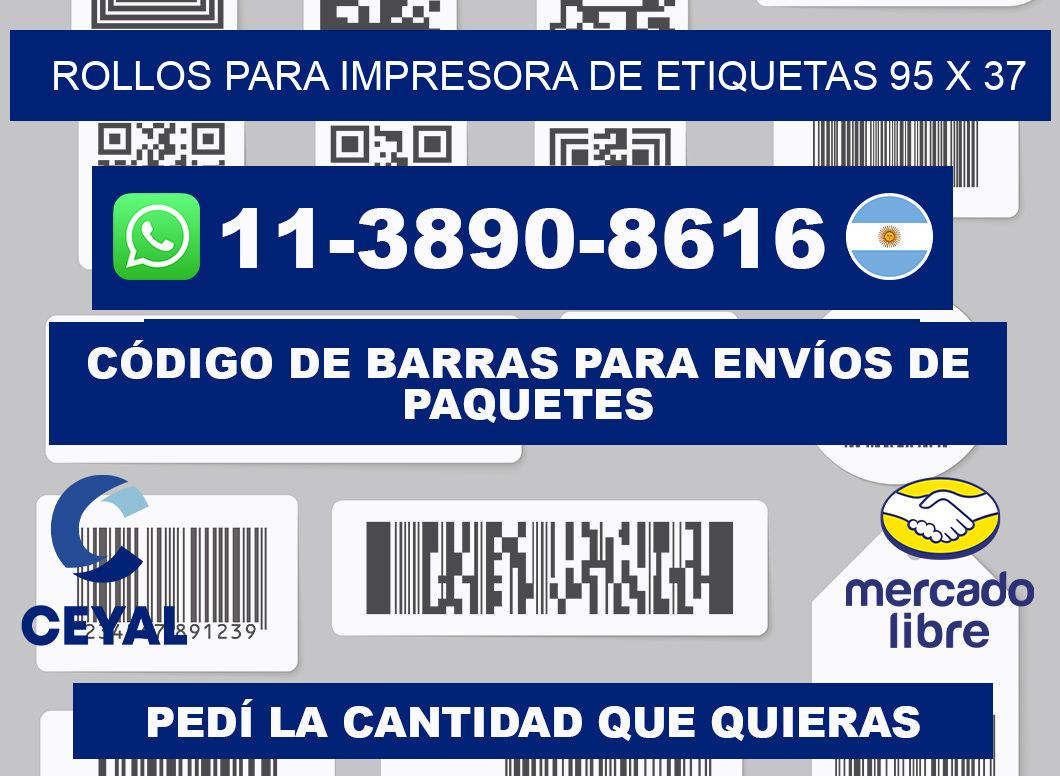 rollos para impresora de etiquetas 95 x 37