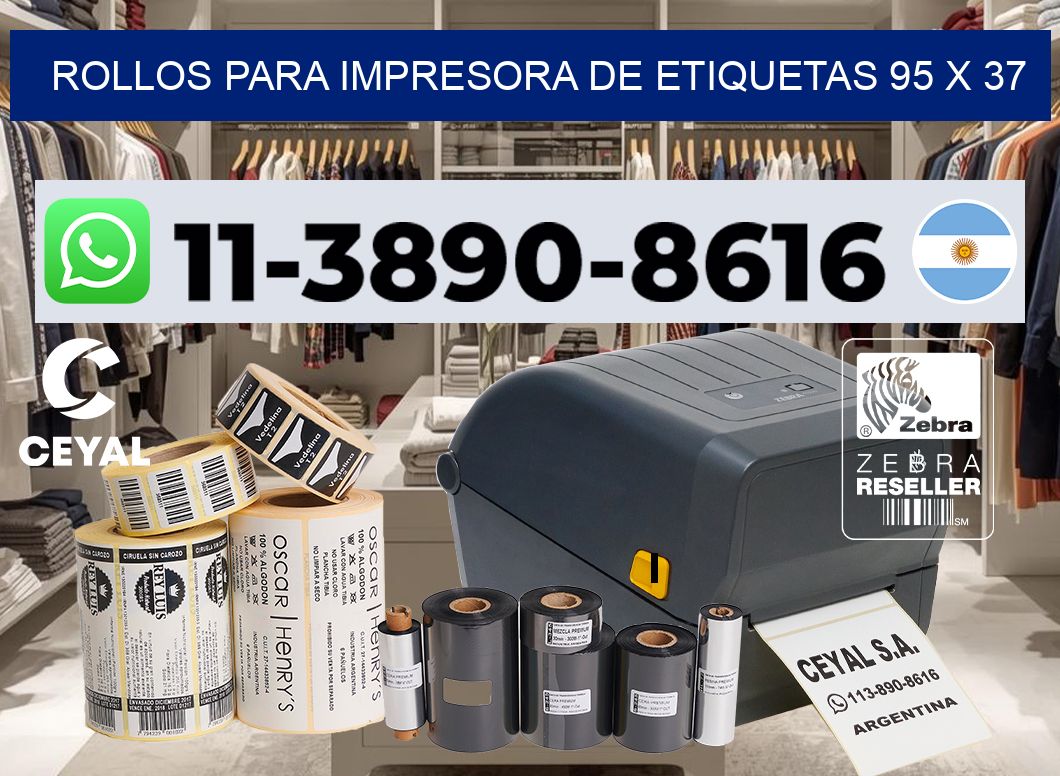 rollos para impresora de etiquetas 95 x 37