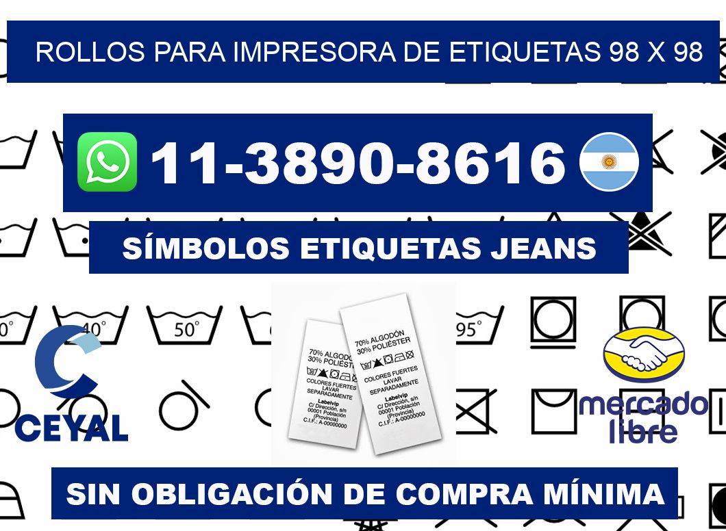 rollos para impresora de etiquetas 98 x 98