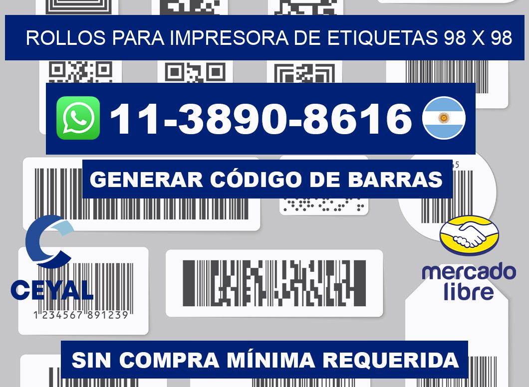 rollos para impresora de etiquetas 98 x 98