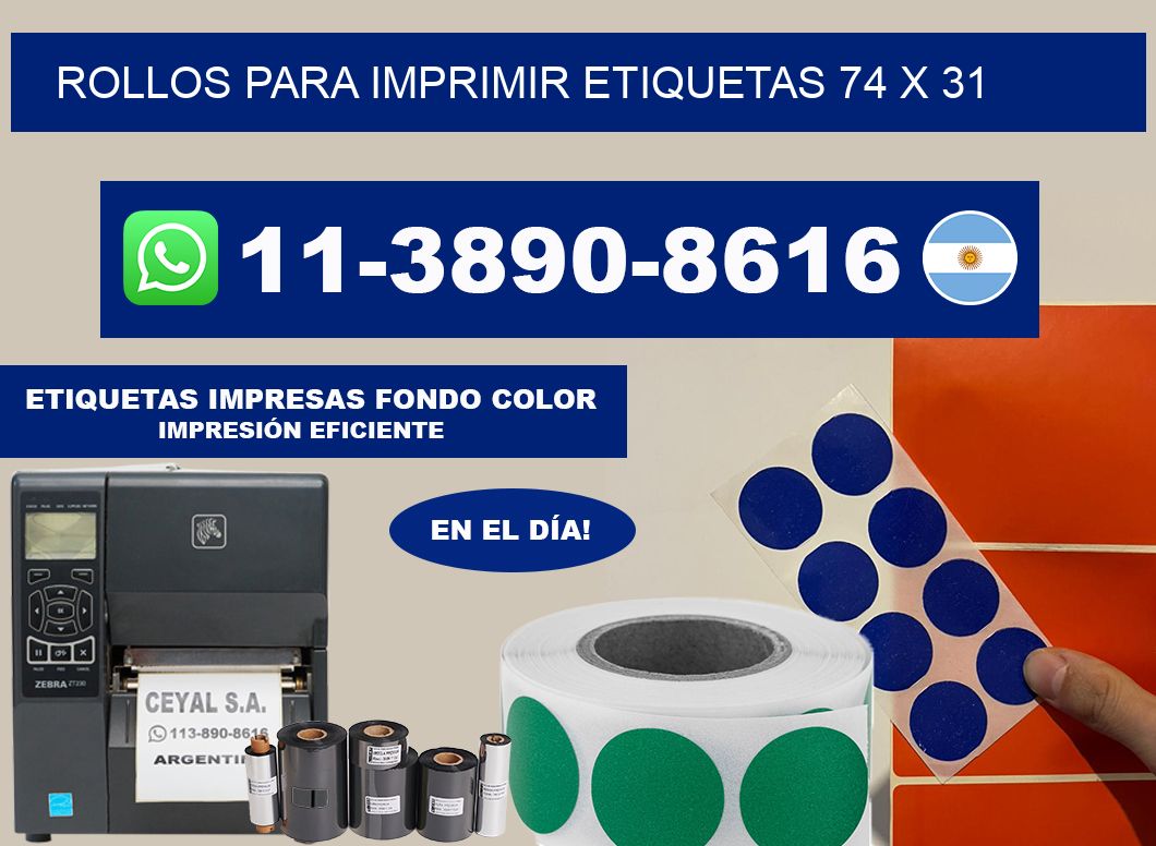 rollos para imprimir etiquetas 74 x 31