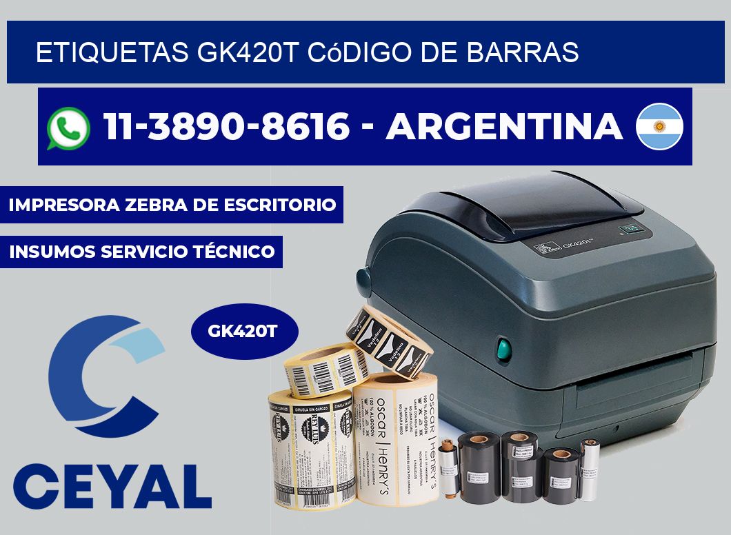 ETIQUETAS GK420T Código de barras