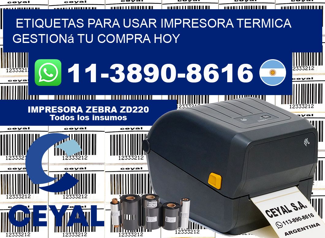 ETIQUETAS PARA USAR IMPRESORA TERMICA Gestioná tu compra hoy