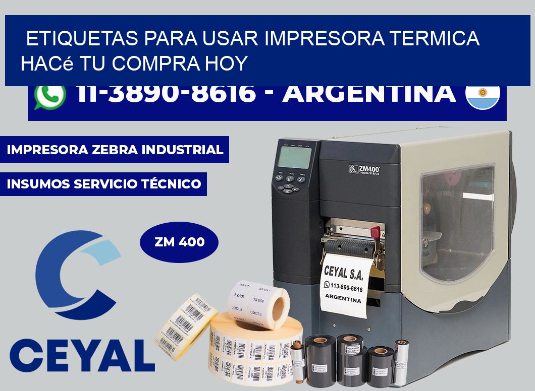 ETIQUETAS PARA USAR IMPRESORA TERMICA Hacé tu compra hoy