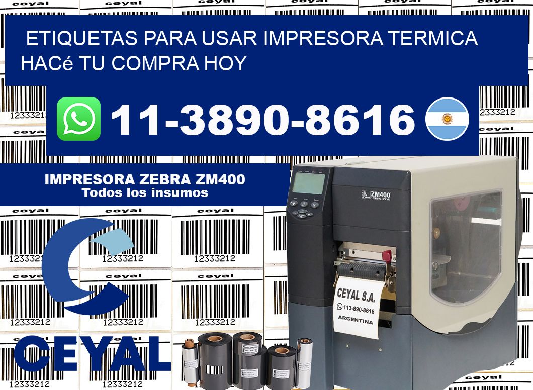 ETIQUETAS PARA USAR IMPRESORA TERMICA Hacé tu compra hoy