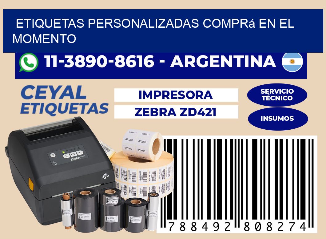etiquetas personalizadas Comprá en el momento