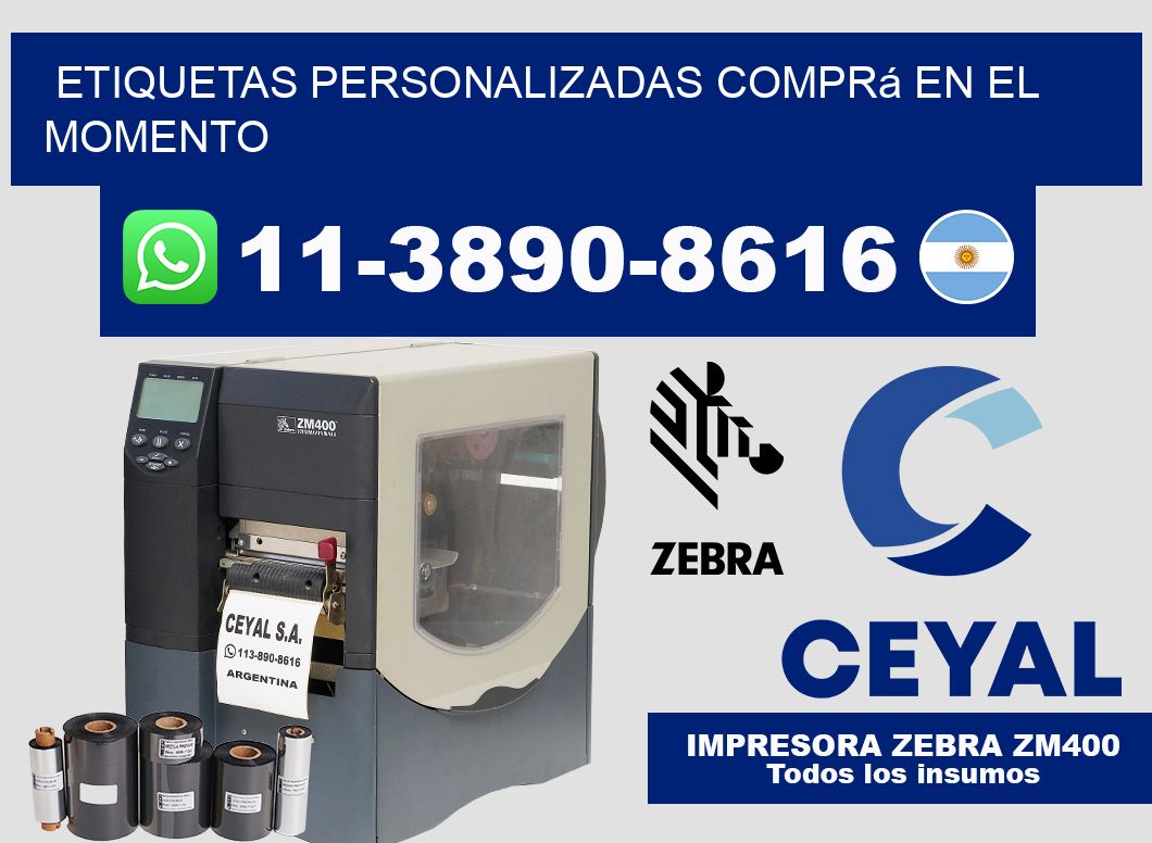 etiquetas personalizadas Comprá en el momento