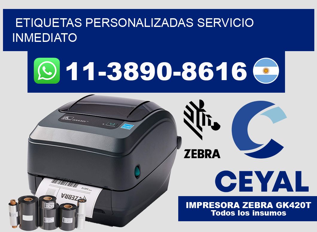 etiquetas personalizadas Servicio inmediato