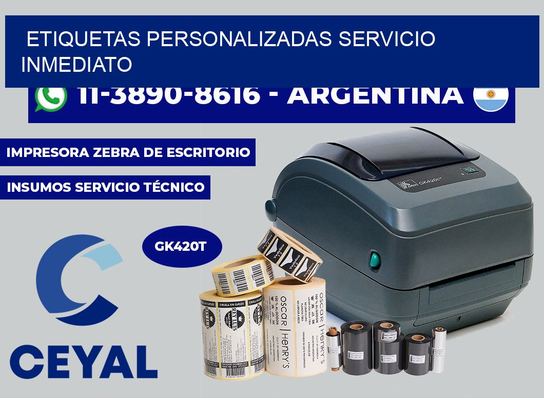 etiquetas personalizadas Servicio inmediato