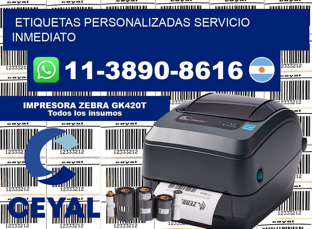 etiquetas personalizadas Servicio inmediato