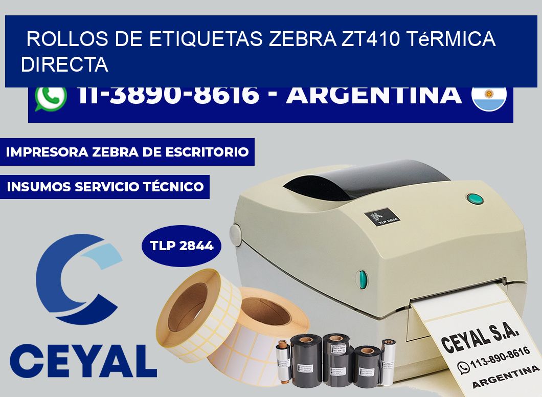 rollos de etiquetas zebra zt410 térmica directa