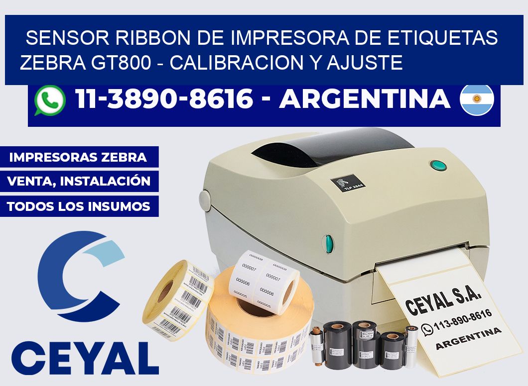 sensor ribbon de Impresora de etiquetas zebra GT800 – Calibracion y Ajuste