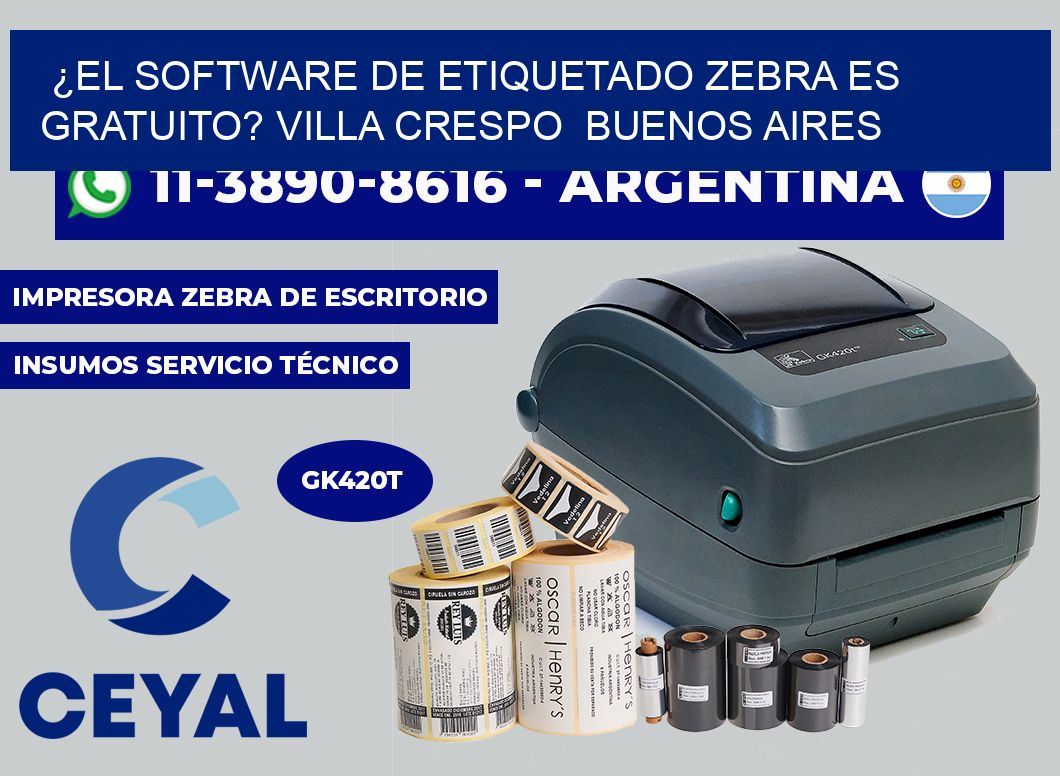¿El software de etiquetado Zebra es gratuito? Villa Crespo Buenos Aires