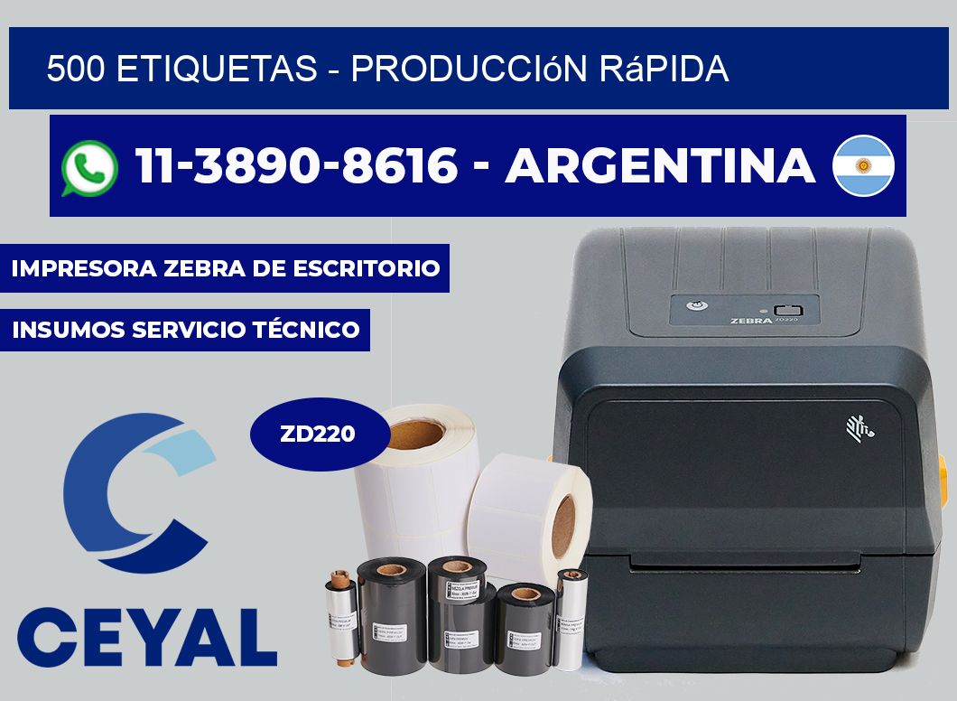 500 ETIQUETAS - Producción rápida
