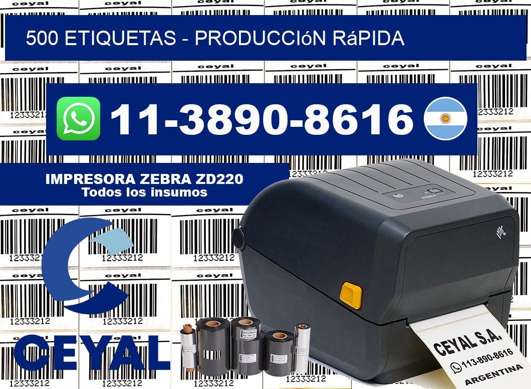 500 ETIQUETAS - Producción rápida