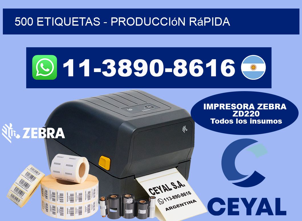 500 ETIQUETAS - Producción rápida