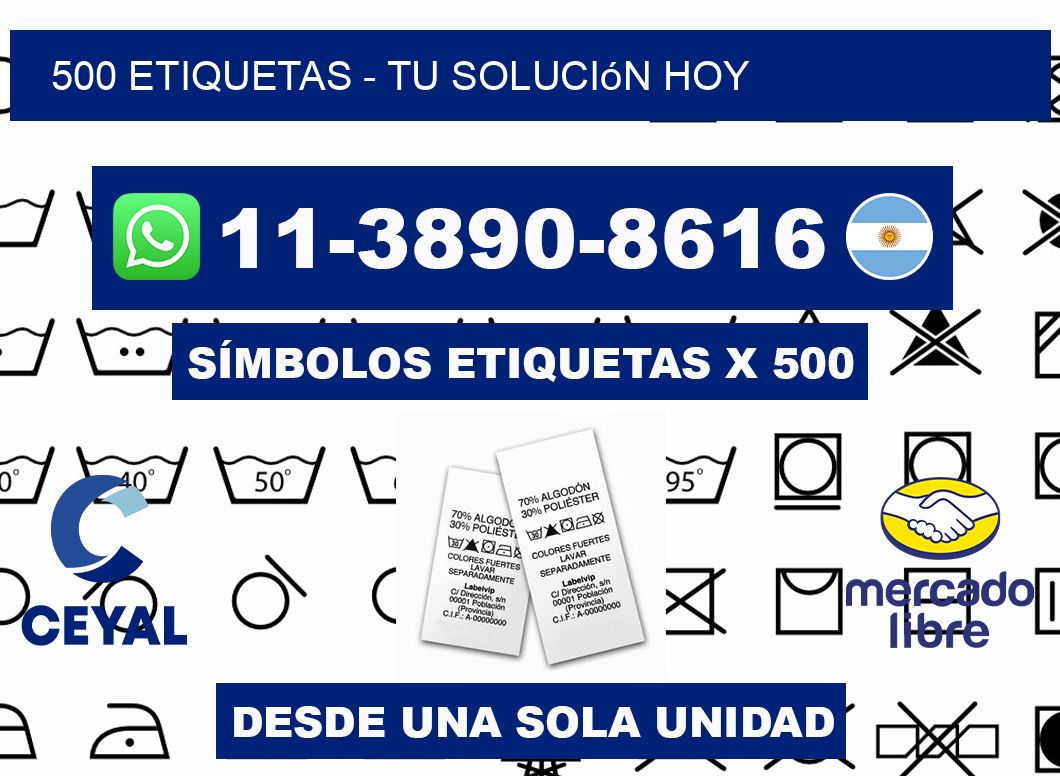 500 ETIQUETAS - Tu solución hoy