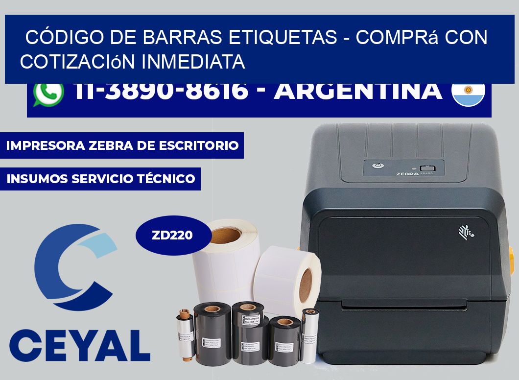 CÓDIGO DE BARRAS ETIQUETAS - Comprá con cotización inmediata