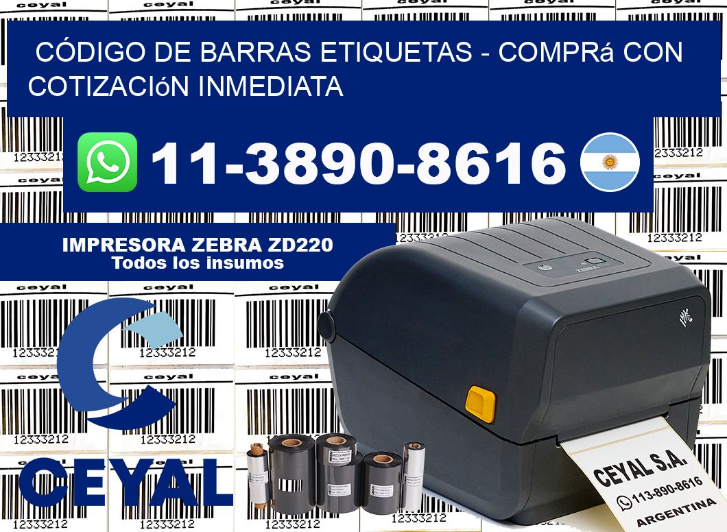 CÓDIGO DE BARRAS ETIQUETAS - Comprá con cotización inmediata
