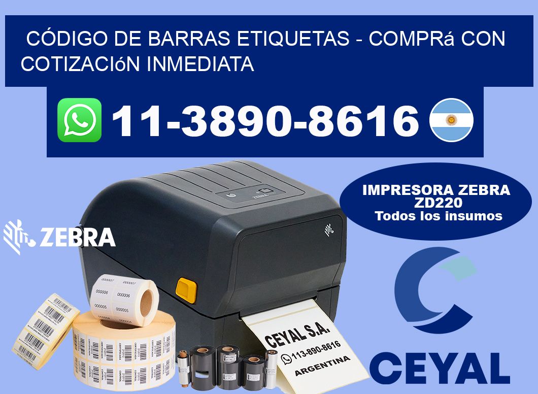CÓDIGO DE BARRAS ETIQUETAS - Comprá con cotización inmediata