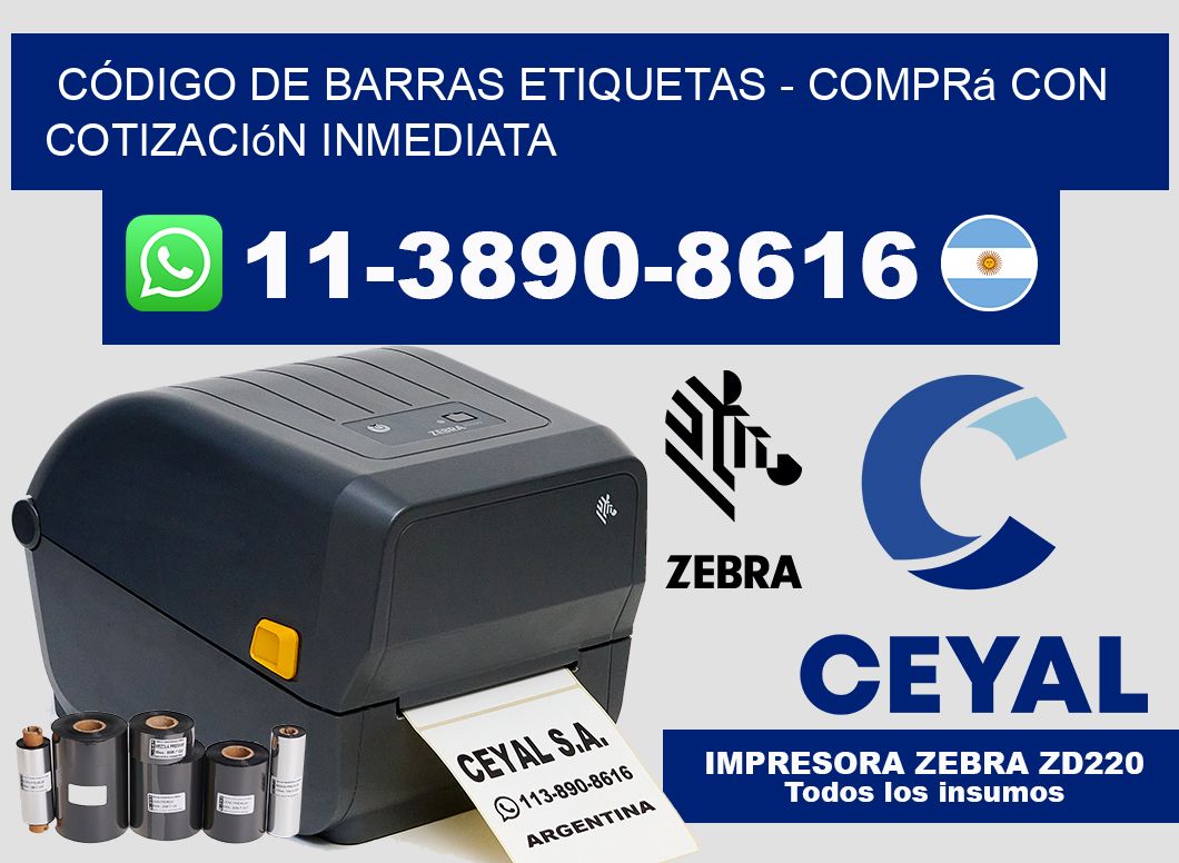 CÓDIGO DE BARRAS ETIQUETAS – Comprá con cotización inmediata