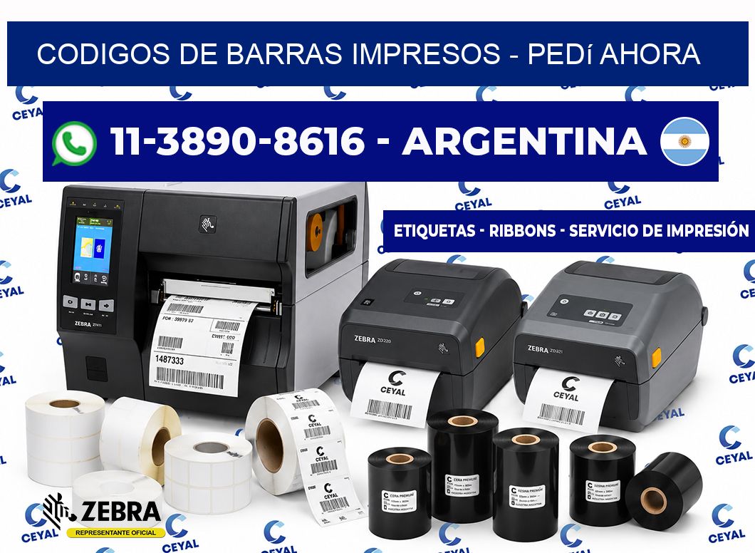 CODIGOS DE BARRAS IMPRESOS - Pedí ahora