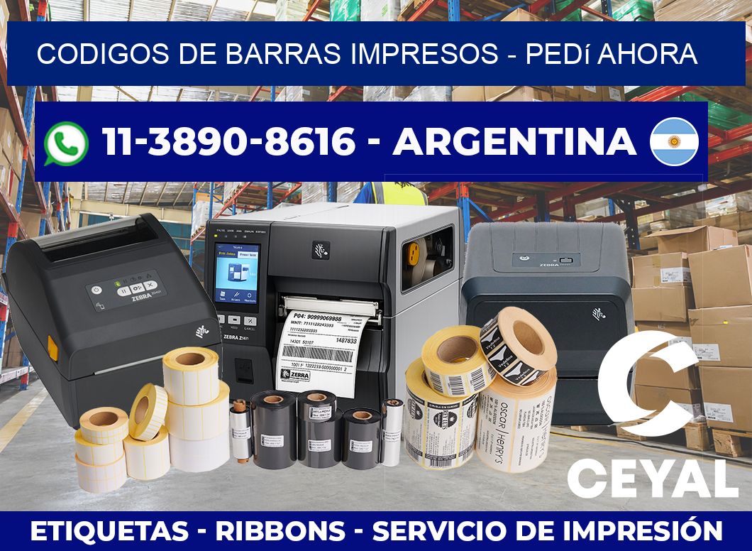 CODIGOS DE BARRAS IMPRESOS – Pedí ahora
