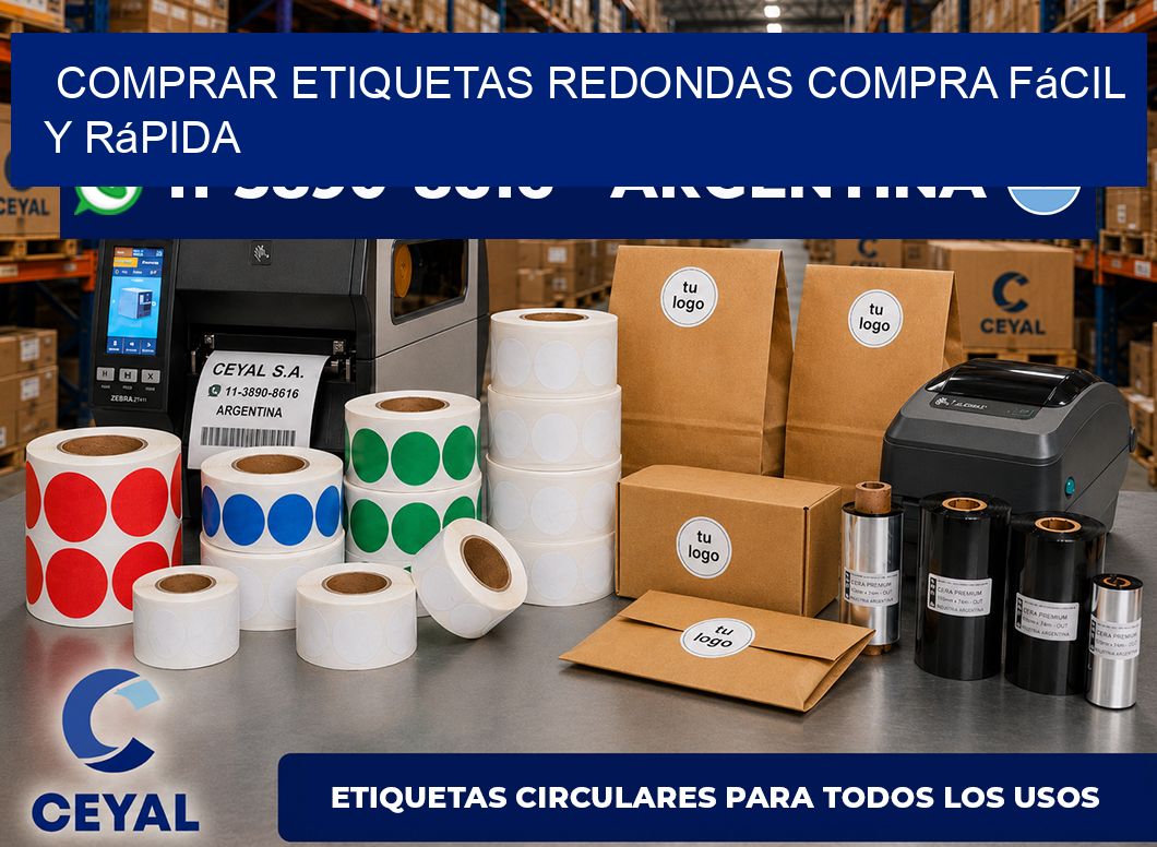 COMPRAR ETIQUETAS REDONDAS Compra fácil y rápida