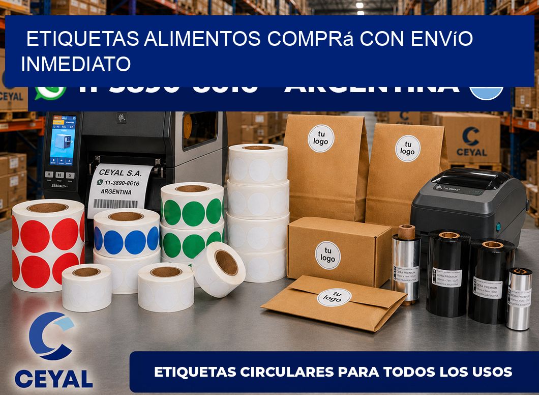ETIQUETAS ALIMENTOS Comprá con envío inmediato