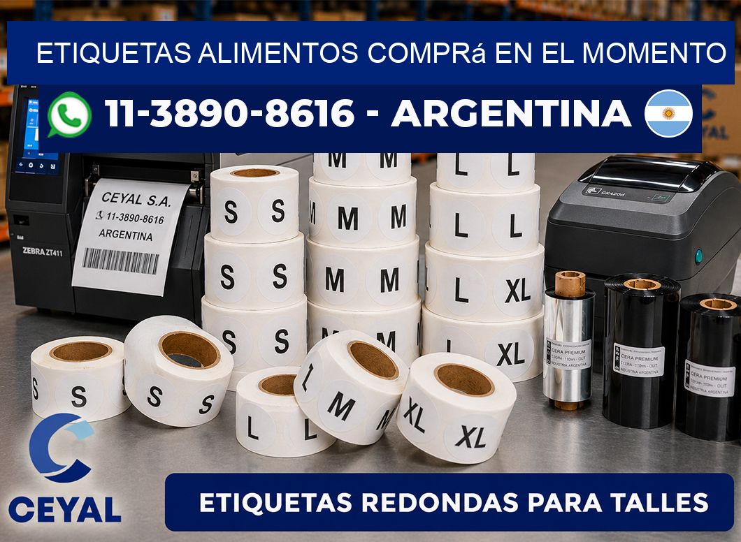 ETIQUETAS ALIMENTOS Comprá en el momento