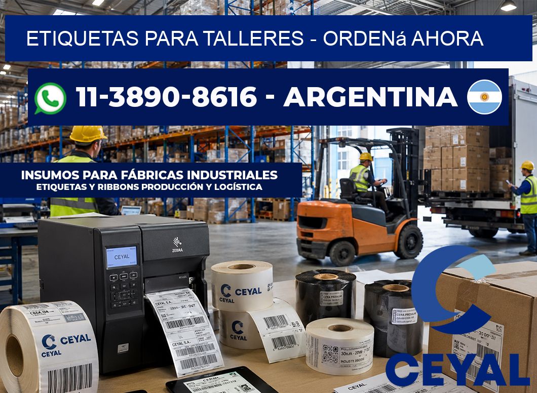 ETIQUETAS PARA TALLERES - Ordená ahora