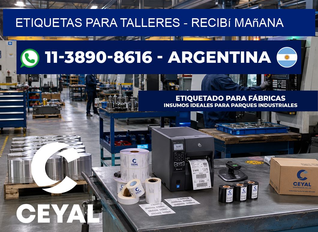 ETIQUETAS PARA TALLERES - recibí mañana
