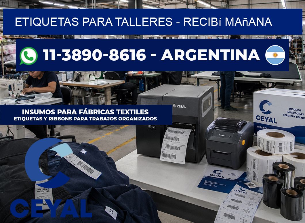 ETIQUETAS PARA TALLERES - recibí mañana