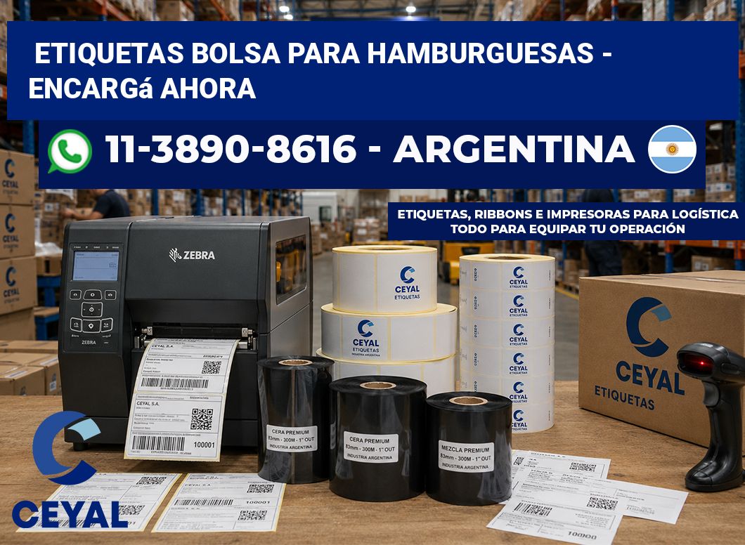 Etiquetas Bolsa para hamburguesas - Encargá ahora