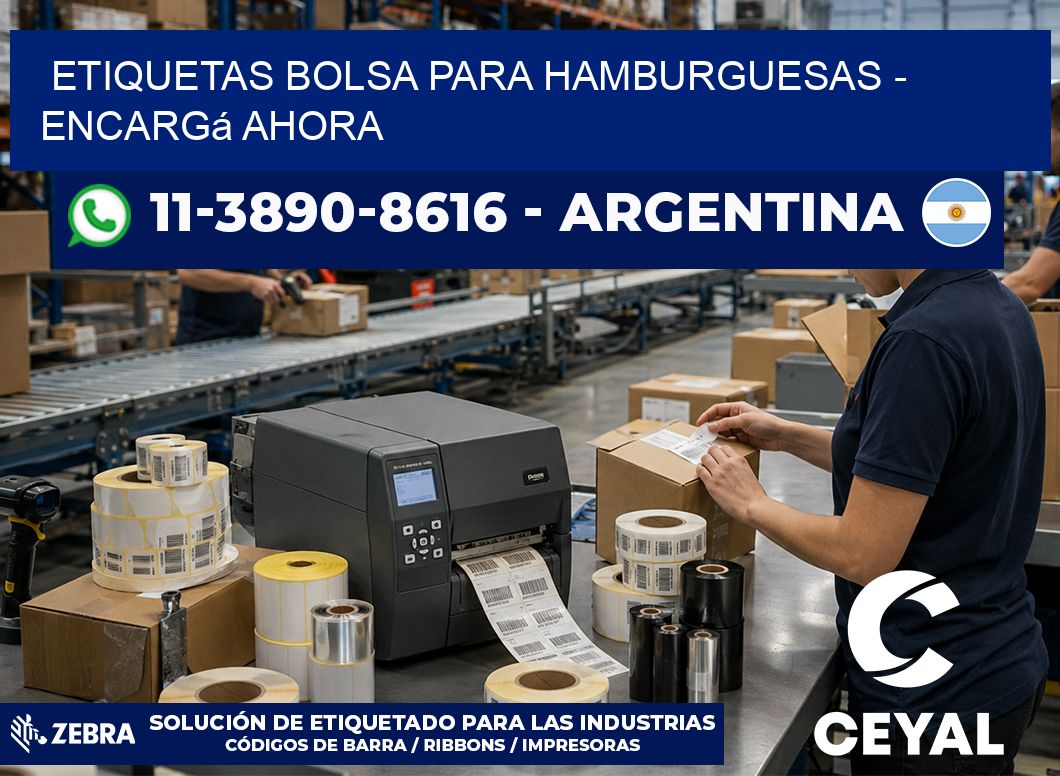 Etiquetas Bolsa para hamburguesas - Encargá ahora