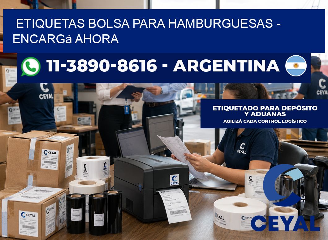 Etiquetas Bolsa para hamburguesas - Encargá ahora