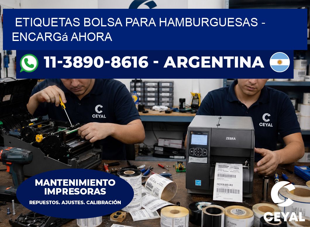 Etiquetas Bolsa para hamburguesas - Encargá ahora