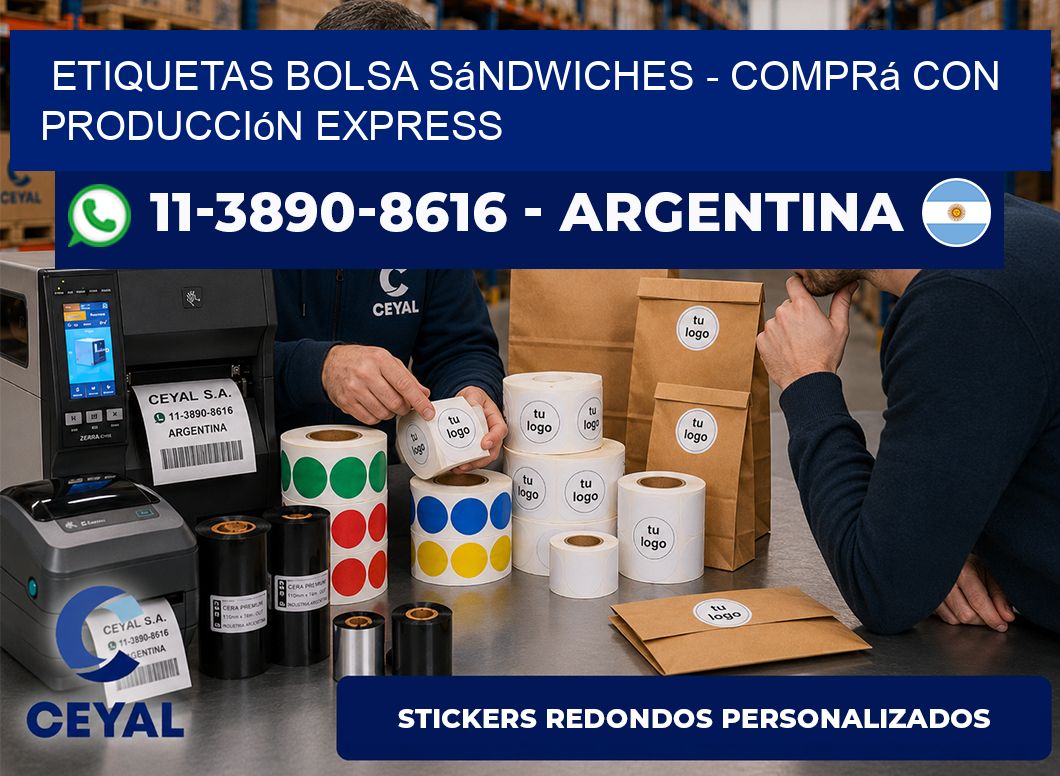 Etiquetas Bolsa sándwiches – Comprá con producción express