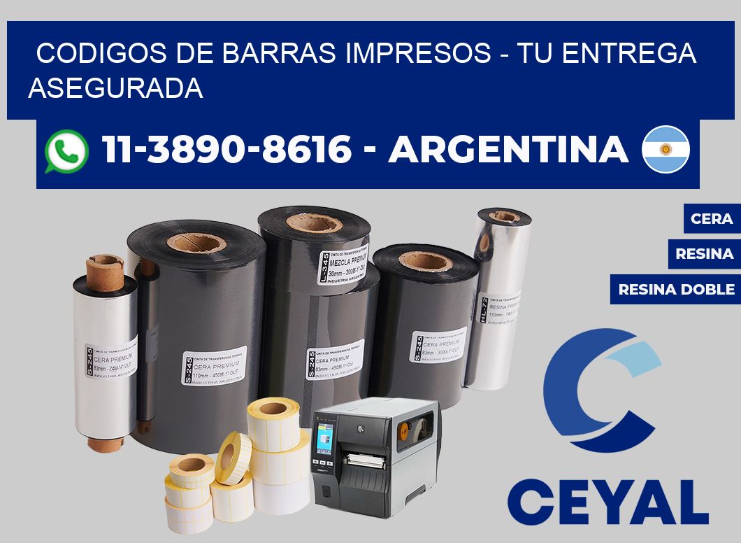 CODIGOS DE BARRAS IMPRESOS - Tu entrega asegurada