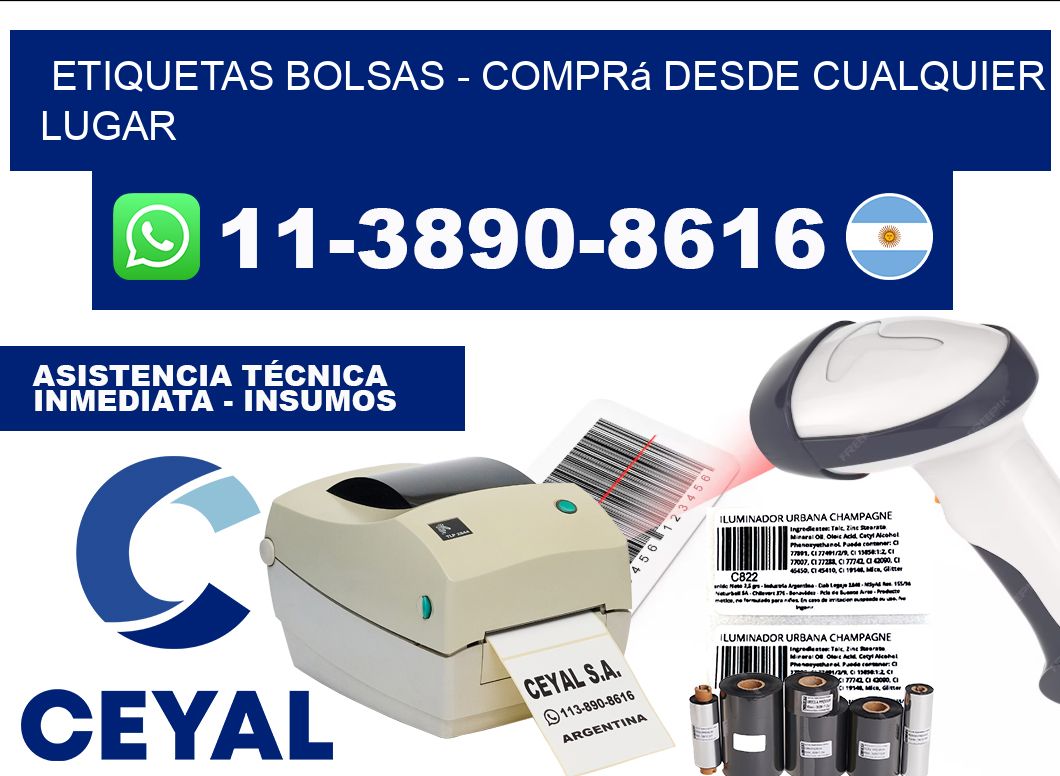 ETIQUETAS BOLSAS - Comprá desde cualquier lugar