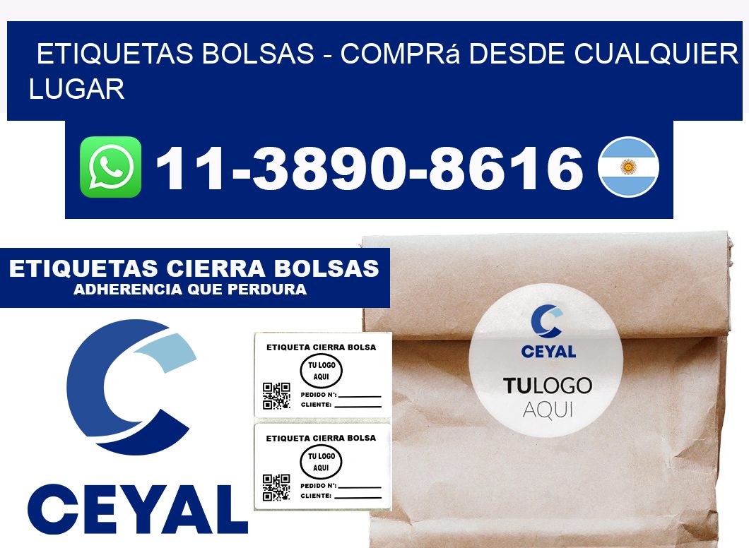 ETIQUETAS BOLSAS - Comprá desde cualquier lugar