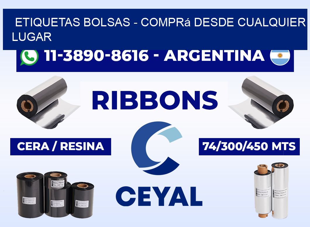 ETIQUETAS BOLSAS - Comprá desde cualquier lugar