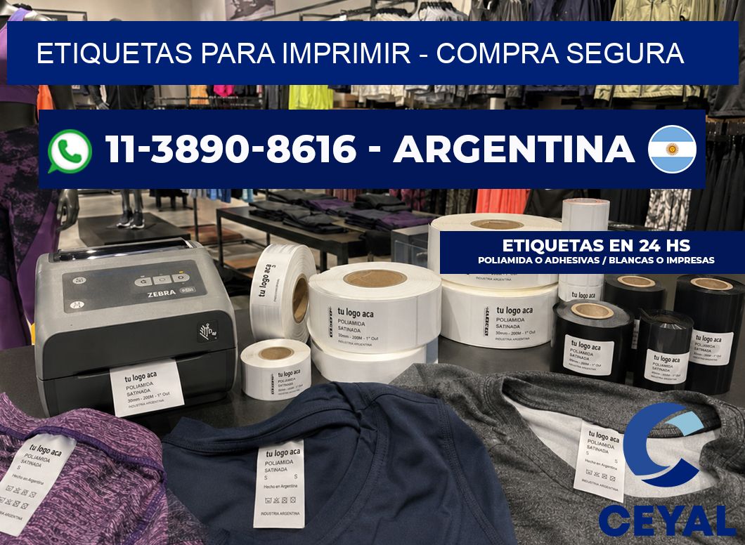 ETIQUETAS PARA IMPRIMIR - Compra segura