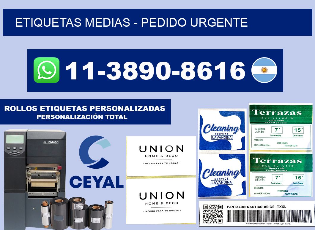Etiquetas Medias - Pedido urgente