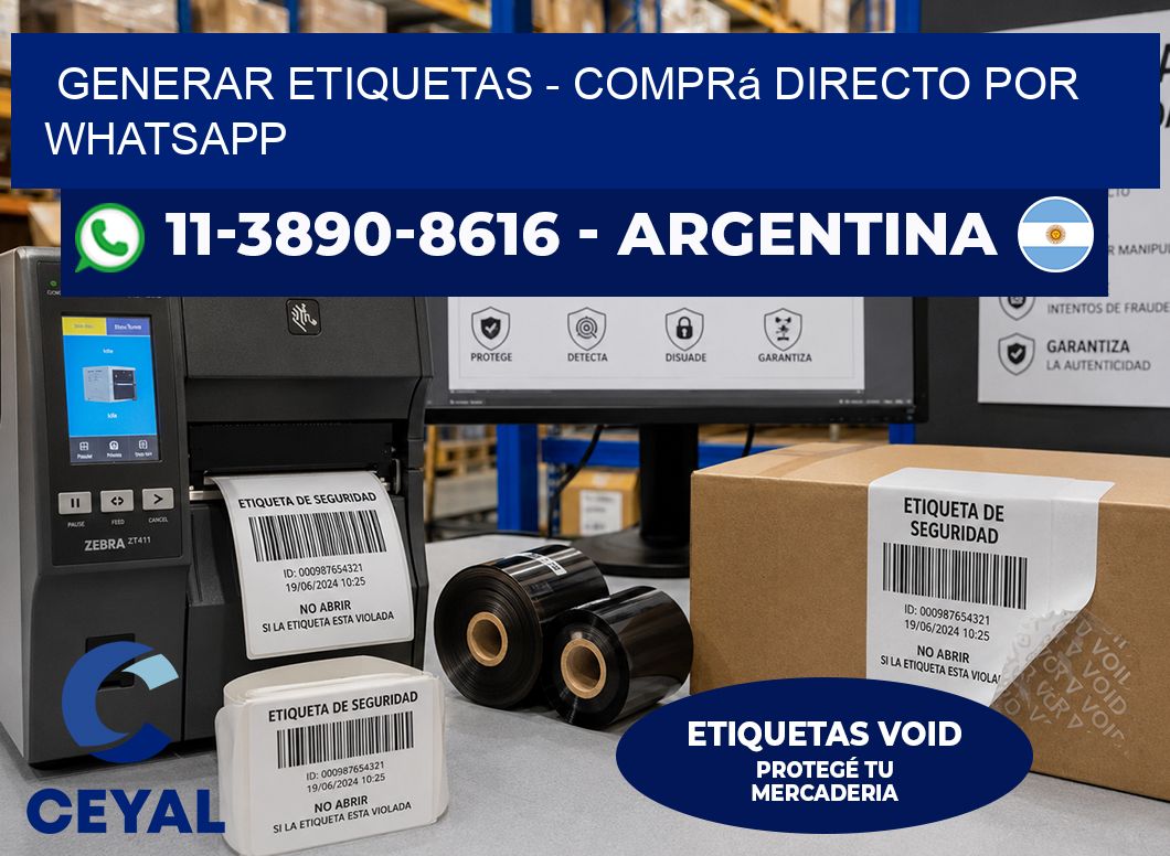 GENERAR ETIQUETAS - Comprá directo por WhatsApp