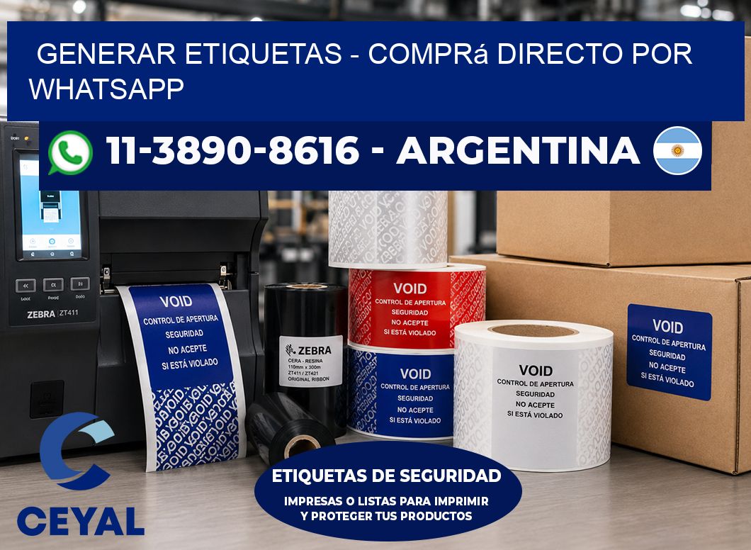 GENERAR ETIQUETAS - Comprá directo por WhatsApp