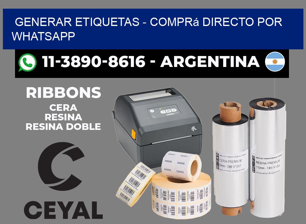 GENERAR ETIQUETAS - Comprá directo por WhatsApp