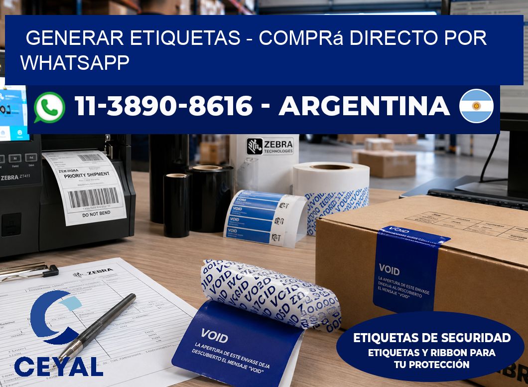 GENERAR ETIQUETAS – Comprá directo por WhatsApp