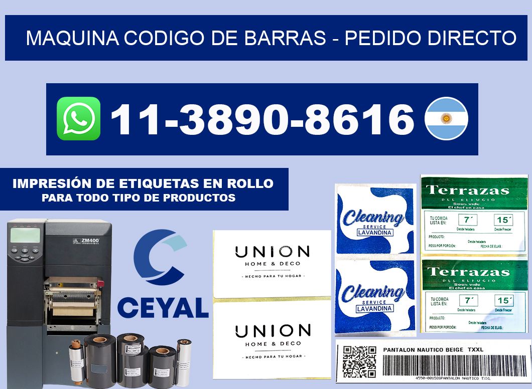 MAQUINA CODIGO DE BARRAS - Pedido directo