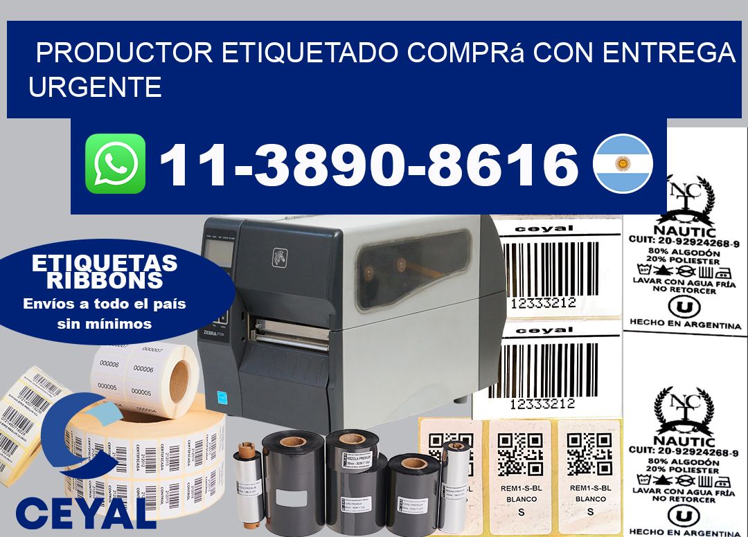 PRODUCTOR ETIQUETADO Comprá con entrega urgente
